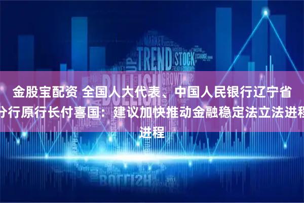 金股宝配资 全国人大代表、中国人民银行辽宁省分行原行长付喜国：建议加快推动金融稳定法立法进程