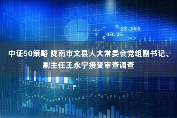 中证50策略 陇南市文县人大常委会党组副书记、副主任王永宁接受审查调查